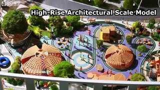 High-Rise Architectural Scale Model - Realistic Lighting Facade Details for Office